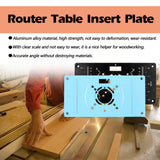 Router Table Insert Plate Aluminum Trimming Engraving Flip Board Milling Slotting Auxiliary Tool with 4 Rings for Woodworking