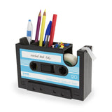 2 in 1 Multifunctional Pen Holder Creative Office Desk Stationery Organizer Retro Cassette Tape Dispenser Pen Holder Gift