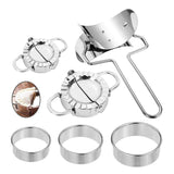6Pcs Dumpling Maker Stainless Dumpling-Making Cut Dumpling Skin Mold Dough Circle Roller Machine Pastry Cutters Make Dumplings