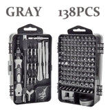 138pcs Precision Screwdriver Set Multi-function Screw Driver Bit Set Magnetic DIY Kit for Phone Laptop Watches Hand Repair Tools