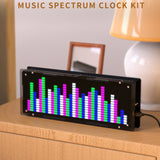Diy led music spectrum display Kit 16x32 rhythm lights clock temperature 8 kinds Spectrum mode SMD soldering project