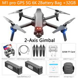 2021 New M1 pro drone HD mechanical 2-Axis gimbal camera 4K HD Camera 1.6KM control distance 5G wifi gps system supports TF card