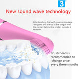USB Rechargeable Silicone Sonic Toothbrush Electric Oral Care Dental Teeth Whitening Waterproof Deep Cleaning Tooth Brush 20#814