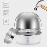 Stainless steel egg cooker automatic power-off household multi-function breakfast egg steamer 220V 50HZ mini small egg cooker