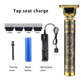 Hairdresser T-shaped bald hair clipper trimmer men's rechargeable lawn mower T-shaped contour hair clipper vintage hair clipper