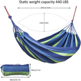 Hammock Outdoor Cotton Multi-person 260 X 150 Cm,doulbe Children's Swing Bed Garden,beach,terrace,veranda,or Backyard Lounging