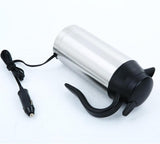 Portable travel kettle Stainless Steel 12V 24V Electric Kettle 750ml In-Car Travel Trip Coffee Tea Heated Mug Motor Hot Water