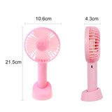 Mini Handheld Fan Portable Rechargeable Battery Operated Cooling Desktop with Base 3 Modes for Home Office Travel Outdoor A0NC