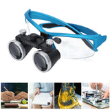 Lighted Head Magnifying Glasses Dull Polish Blue 2.5X Dentistry Magnifying for Dentistry Tattoo Nail Art Tool 100‑240V