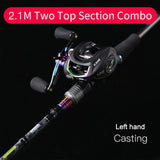 Kingdom KING II Spinning Rods Combo Casting Fishing Rod Reel Set 2 pc top section and 2 pc Power Lure Set Fishing Travel Rod