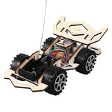 DIY RC Car Toys Assembly Wooden Building Vehicle Toys Racing Car Toy Scientific Experiment Model Kits Gift for Kids