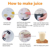 Portable Mini Travel Fruit USB Juicer Cup, Personal Small Electric Juice Mixer Blender Machine With 4000mah Rechargeable Battery