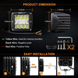 NAOEVO 72W Auto Led Light Bar 3inch Work Light Amber White Strobe Led Pods DRL 12 24V for Jeep Tractors Boat 4x4 Truck Fog Lamp