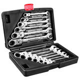 12Pcs 1/4 Ratchet Wrench Set 40CR Dual-purpose Movable Fixed Head 72-tooth Auto Car Products Home Diy Repair Hand Tools Kit