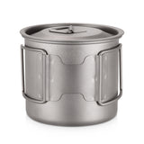 Aomiun Ultralight Titanium Cup Camping Water Mug Outdoor Portable Camping Picnic Water Cup Mug with Foldable Handle