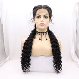 Twisted Braided 360 Lace Chemical Fiber Wig Ladies Long Curly Hair Braided Wig