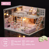 CUTEBEE DIY Dollhouse Wooden doll Houses Miniature Doll House Furniture Kit Casa Music Led Toys for Children Birthday Gift