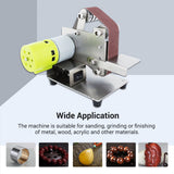 Belt Sander Electric Sanding Polishing Grinding Machine 7 Variable Speed with 10 Sanding Belts for Polishing Wood Acrylic Metal