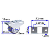 Hot XD-16PCS TPE Caster Wheels Duty Fixed Casters With Rigid Non-Swivel Base Ball Bearing Trolley Wheels Top Plate 1 Inch