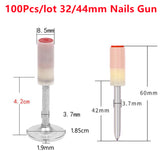 100Pcs 32mm/42mm Round Steel Nail Square Steel Nail For Manual Steel Nails Gun Nails for Building Fire Nail Silencer Integral