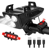Bicycle Light, USB Rechargeable 4000MAh Headlight, Waterproof Front Light and Speaker with Mobile Power