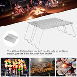Outdoor Titanium BBQ Grill Net with Folding Legs Camping Barbecue Grill Net for Camping Picnic Food Barbecue Desk