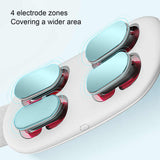 4 Electrode Zones Waist Massage Instrument Hot Compress Relieve Pain Lower Back Waist Massage Heating Belt White