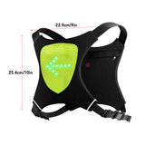 Double-sided LED Turn Signal Bike Pack USB Safety Bag Waterproof Bicycle Backpack Wireless RC Sports Vest Ultralight Riding Bag