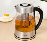 220V 2L Electric Tea Pot Kettle Glass 1500W Fast Heating Water Boiling Kettle Automatic Teapot Multicooker