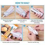 Hot TOD-2 Pack Rechargeable Mini Bag Sealer, Handheld Heat Sealer, Food Storage Snack Fresh Mini Portable Vacuum Sealer Machin