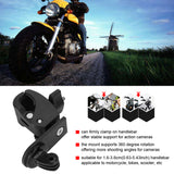Motorbike Handlebar Camera Mount Clamp 360 Degree Rotation Adjustable Handlebar Mounts For Gopro Action Camera