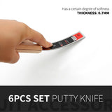 6Pcs Stainless Steel Putty Knife Scraper Blade 1"2"3"4"5"6" Cleaning Shovel Wall Shovel with Wood Handle