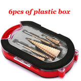 6pcs/set Hss Cobalt Step Drill Bit Set Titanium Cutter  Straight Groove Stepped Drill Bit for Woodworking Metal Core Hole Opener