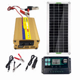 220V 30W Solar Panel + 220W Inverter + 60A MPPT Controller Solar Power System USB For  Power Charging