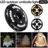 Cordless Patio Umbrella Light 24 LED Night Lights Umbrella LED Light Battery Operated Umbrella Pole Light For Camping Tent