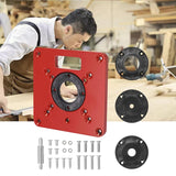 Router Table Insert Plate With 4 Rings Wood Router Engraving Machine Trimming Machine Flip Board For DIY Kit Woodworking