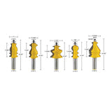 10 Bit Architectural Molding Router Bit Set-1/2 Inch Shank-Yonico 16101