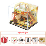 Diy Dollhouse Kit Miniature Building Wooden House Model Japanese-style Sushi Shop Kids Toys Adult Gift Big Doll House Furniture
