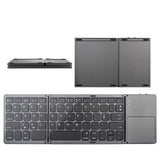 Russian/Spanish/English B033 Mini Folding keyboard, Wireless Bluetooth Keyboard with Touchpad for Windows, Android, IOS