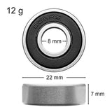 50Pcs/Set 608 2RS Ball Bearing ABEC-5 8X22X7 mm Deep Groove Carbon Steel Sealed Ball Bearings