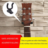 2 Pcs Guitar Wall Mount Hanger,Electric Classical Bass Guitar Hooks Ukulele Wall Stands for Home and Studio