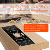 Router Table Insert Plate Aluminum Trimming Engraving Flip Board Milling Slotting Auxiliary Tool with 4 Rings for Woodworking