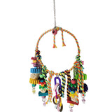 Parrot Hanging Swings Cage Colorful Toys Bird Supplies Cotton Rope Standing Chewing Bite Colorful Beads Hanging Climbing Toys