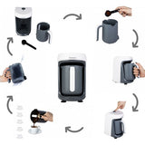 Cloud Cream Turkish Coffee Machine Cordless Electric Pot Portable Travel