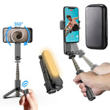 3IN1 Universal Handheld Gimbal Stabilizer 360 Rotation Selfie Stick Tripod With Fill Light For Smartphone Iphone Samsung Vedio