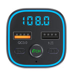 QC3.0 Dual USB Charger Car Radio Transmitter Bluetooth Wireless Handsfree Kit Audio Stereo Adapter TF MP3 Music Player