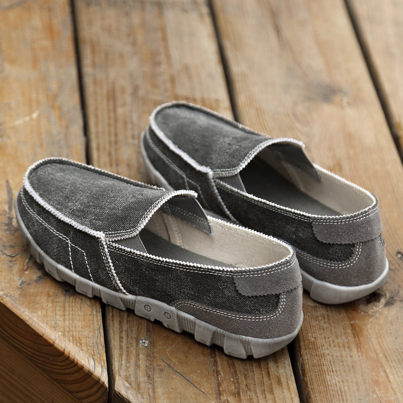 Men's Canvas Boat Shoes Slip on Deck Shoes Non Slip Casual Loafers Outdoor Sneakers Walking