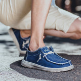 Men's Casual Canvas Shoes Slip on Sneakers Comfort Loafer Deck Shoes Outdoor Fashion Boat Shoes