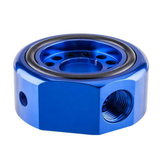 11pcs Oil Cooler Kit Aluminum Blue Cooling Filter Oil Temp Gauge Adapter for Truck Vehicle