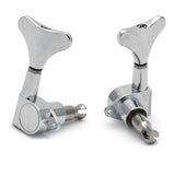 Bass Guitar Tuning Pegs Keys Guitar Bass Tuners for 4 String Guitar Sealed 2L 2R Keys for Electric Jazz Bass Silver